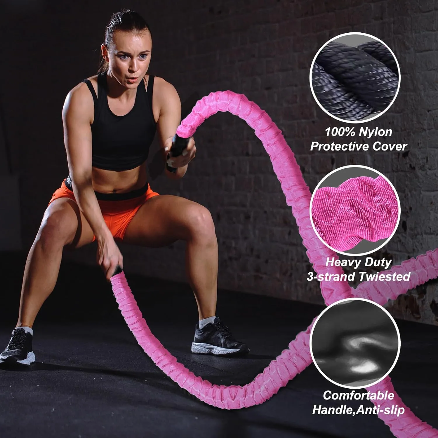 Battle Rope Battle Ropes for Exercise Workout Rope Exercise Rope Battle Ropes for Home Gym Heavy Ropes for Exercise Training Ropes for Working Out Weighted Workout Rope Exercise Workout Equipment