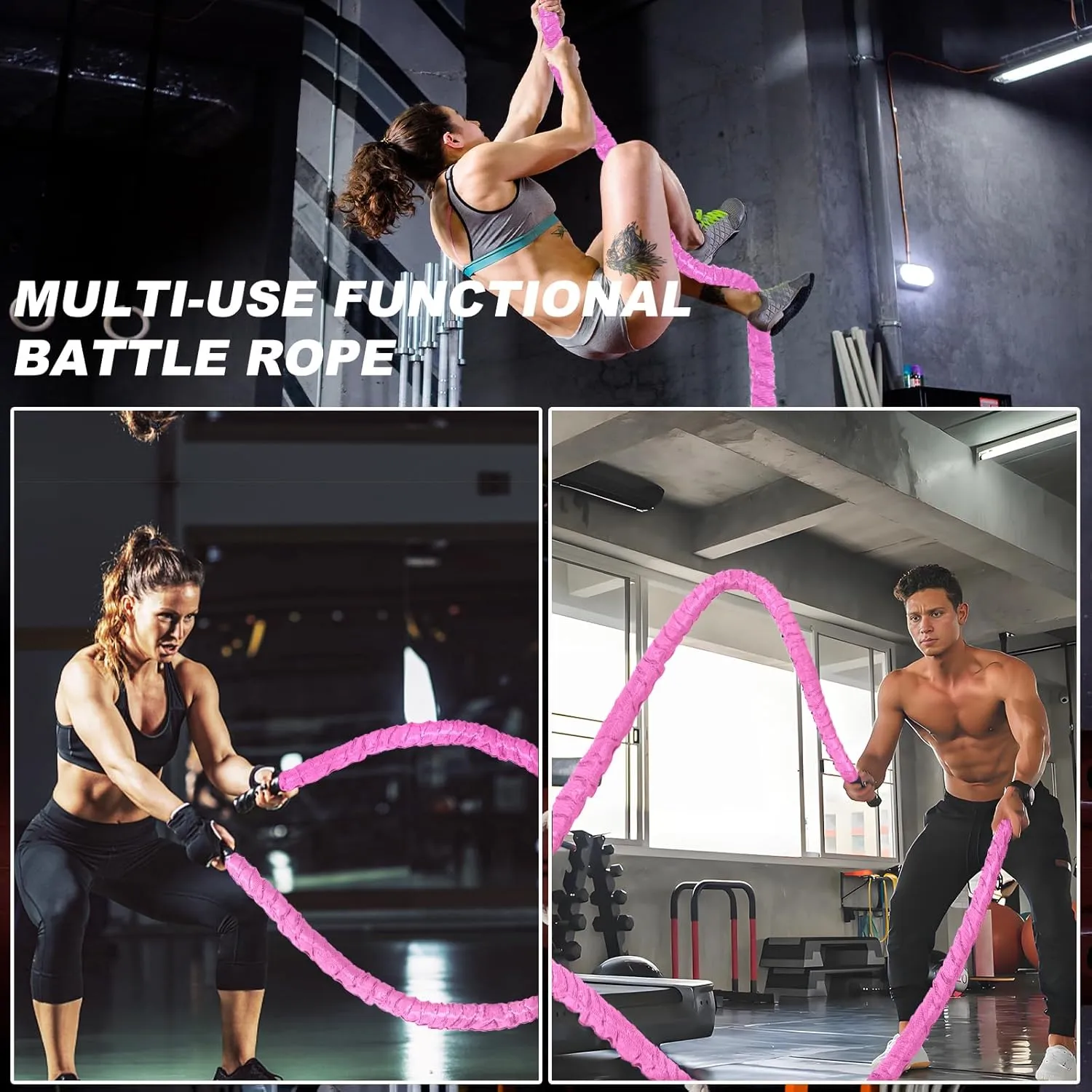Battle Rope Battle Ropes for Exercise Workout Rope Exercise Rope Battle Ropes for Home Gym Heavy Ropes for Exercise Training Ropes for Working Out Weighted Workout Rope Exercise Workout Equipment