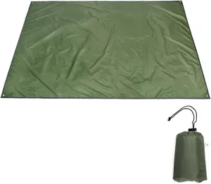 Beach Blankets Outdoor Camping Mat Pad Waterproof Double Sided Picnic Tent Blanket Foldable Beach Mat Ground Sheet Tarp Mats(Army Green)