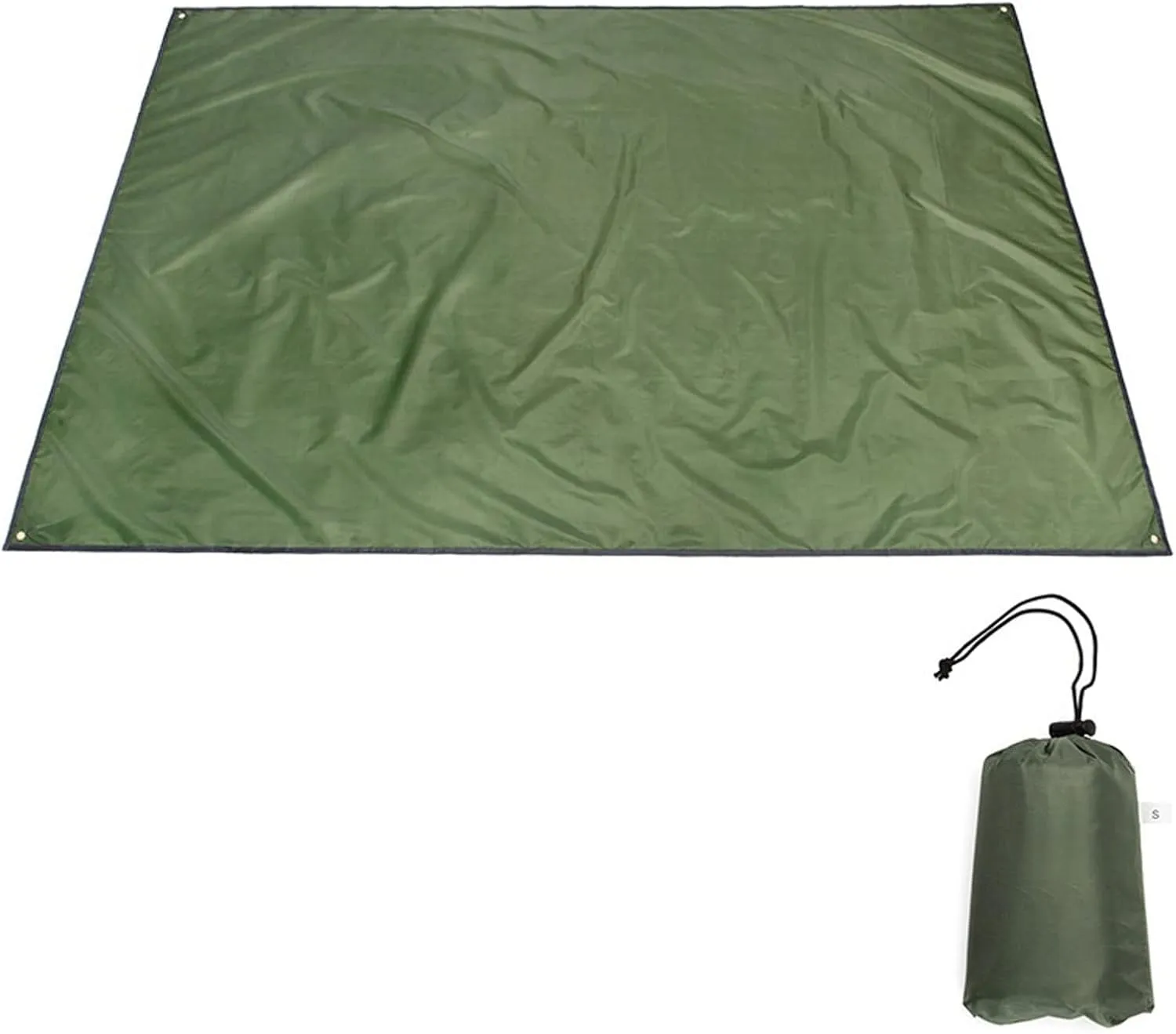 Beach Blankets Outdoor Camping Mat Pad Waterproof Double Sided Picnic Tent Blanket Foldable Beach Mat Ground Sheet Tarp Mats(Army Green)