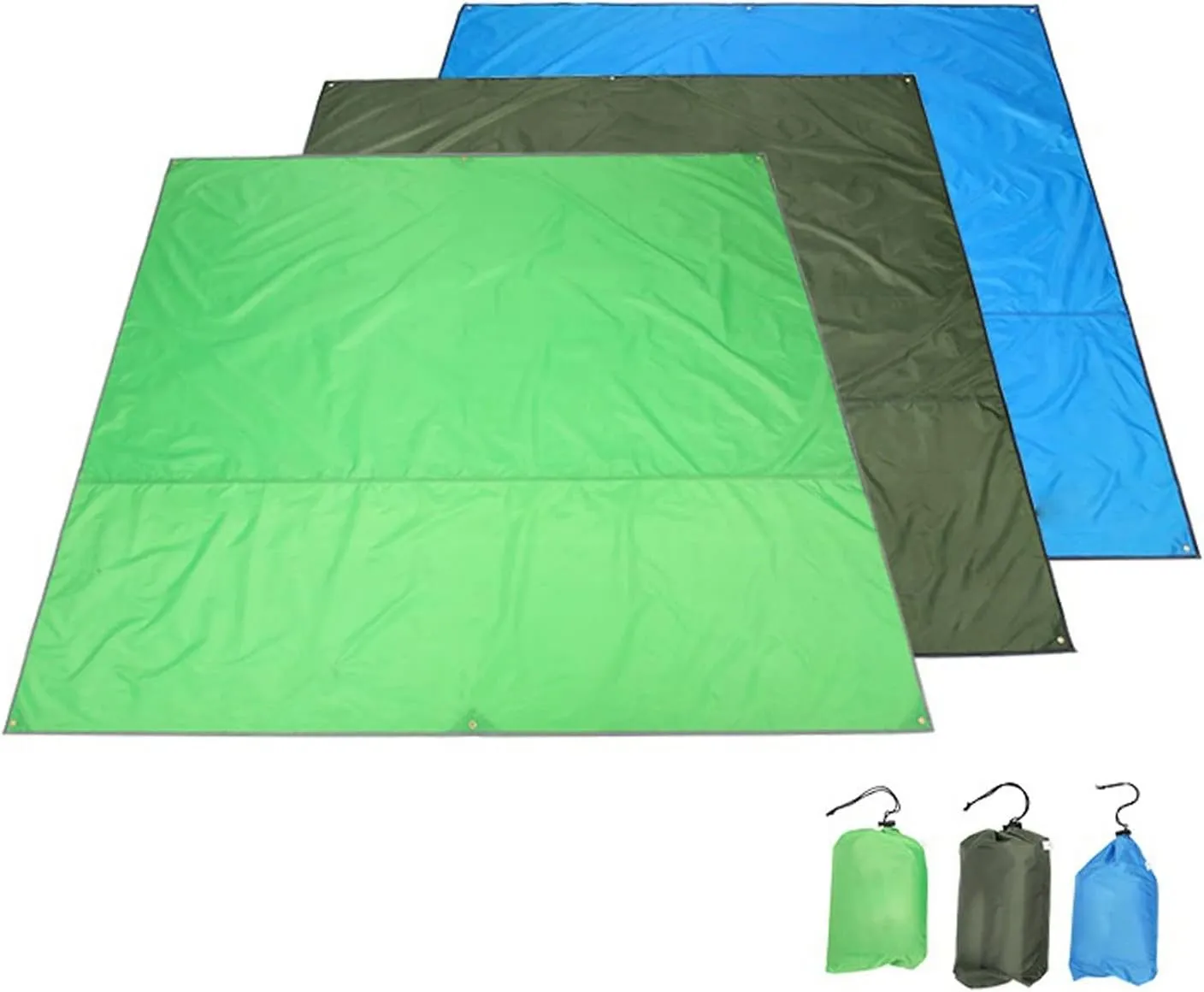 Beach Blankets Outdoor Camping Mat Pad Waterproof Double Sided Picnic Tent Blanket Foldable Beach Mat Ground Sheet Tarp Mats(Army Green)