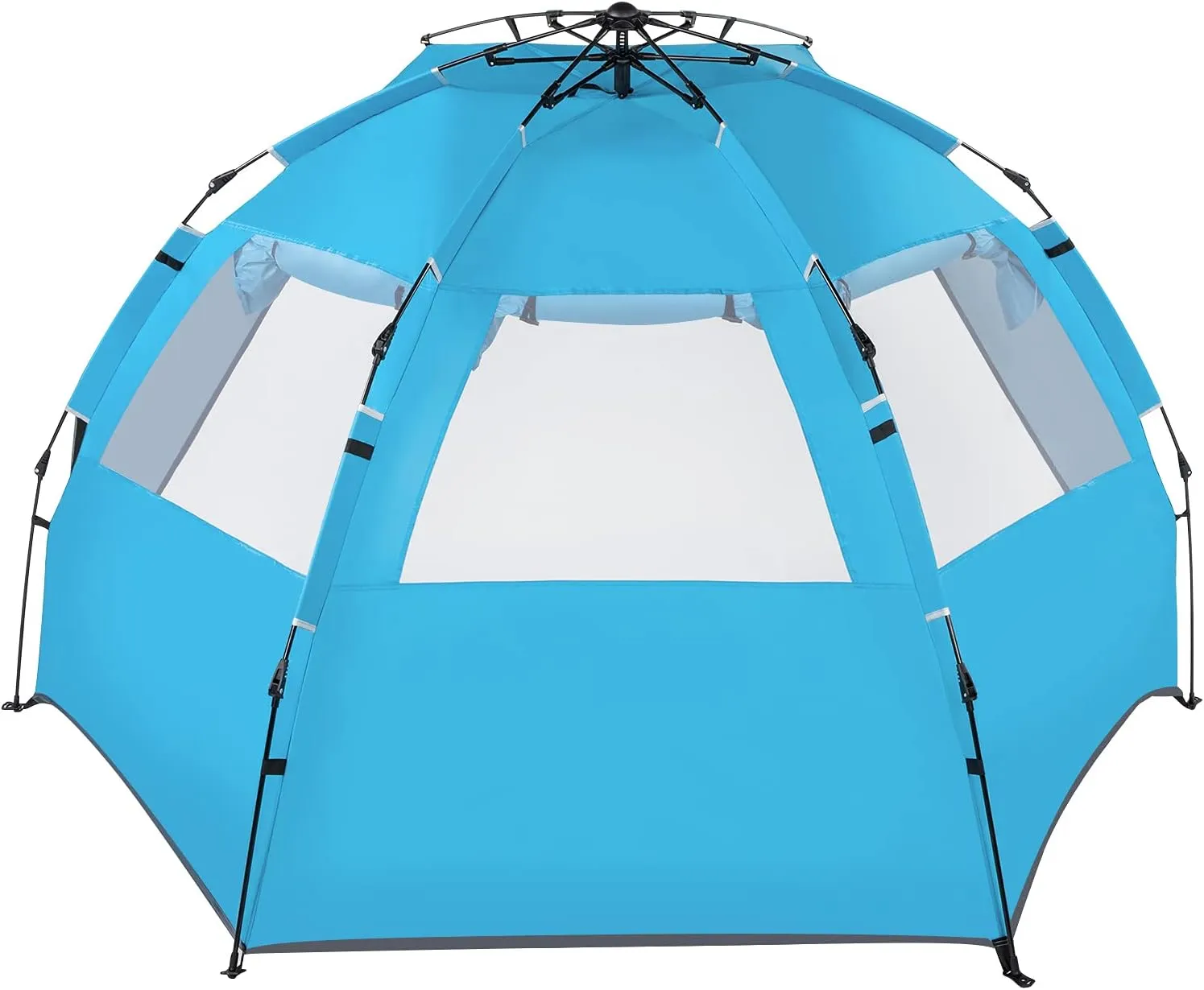 Beach Tent Fiberglass Pole Oxford Cloth Quick-Open Free Ride Blue
