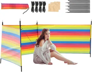 Beach Wind Screen, Camping Privacy Screen Wind Blocker, Shelter Windproof with & Carry Bag, Shade Outdoor Gear Portable for Fishing Picnics BBQ