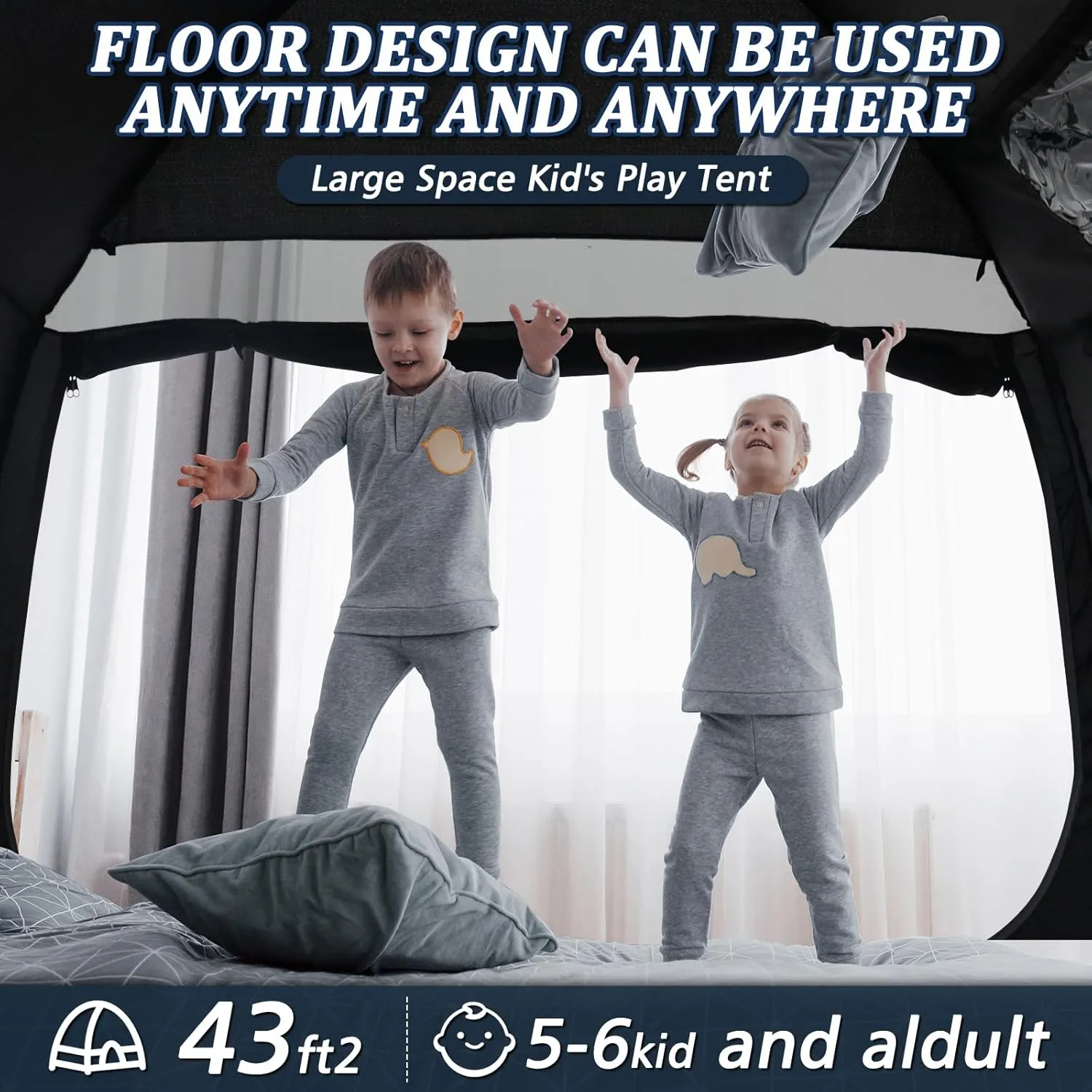 Bed Tent Twin Full Queen King Size Canopy Tent for Kids and Adult - 80% Blackout Indoor Sleeping Tents with Star String Lights, Big Space Breathable Dome Tent Playhouse for Boys & Girls