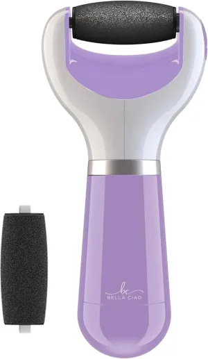 Bella Ciao Ladies Electric Foot Callus Remover for Feet - Cordless, Battery Operated Foot Scrub - Smooth Spinning Pumice Stone for Treating Rough Soles, Foot File - Extra Pumice Head Included