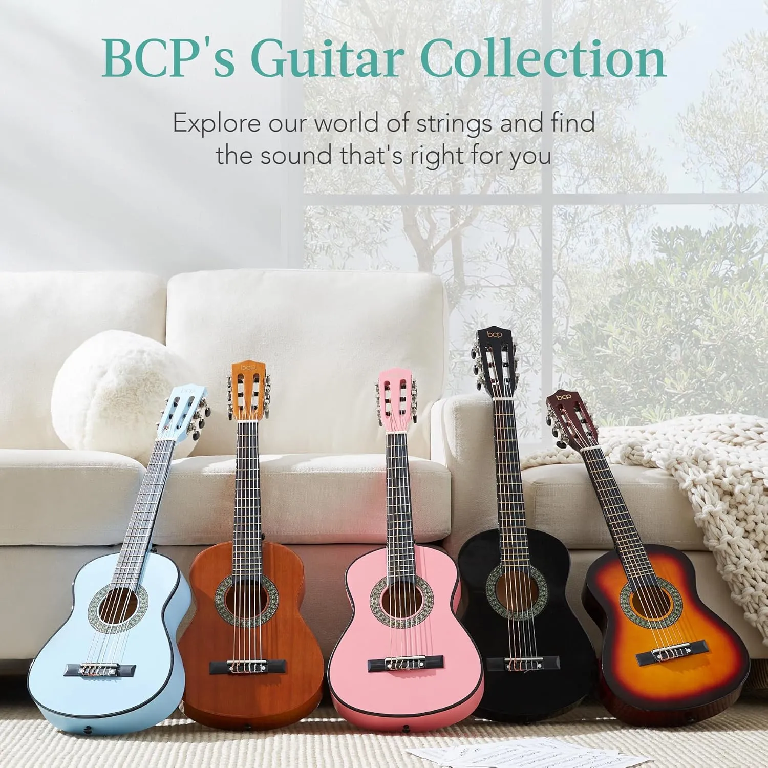 Best Choice Products 30in Kids Acoustic Guitar, All-in-One Beginner Starter Kit w/Strap, Case, Extra Strings, Rosette Inlay - Natural Mahogany