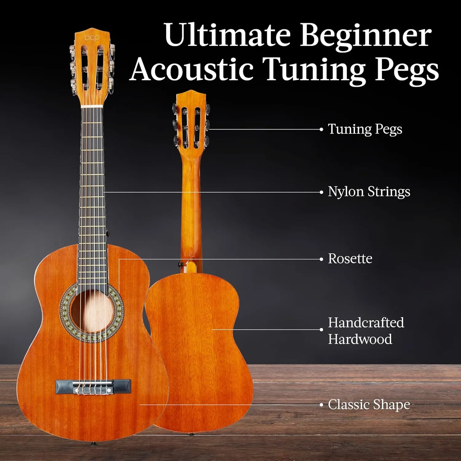 Best Choice Products 30in Kids Acoustic Guitar, All-in-One Beginner Starter Kit w/Strap, Case, Extra Strings, Rosette Inlay - Natural Mahogany