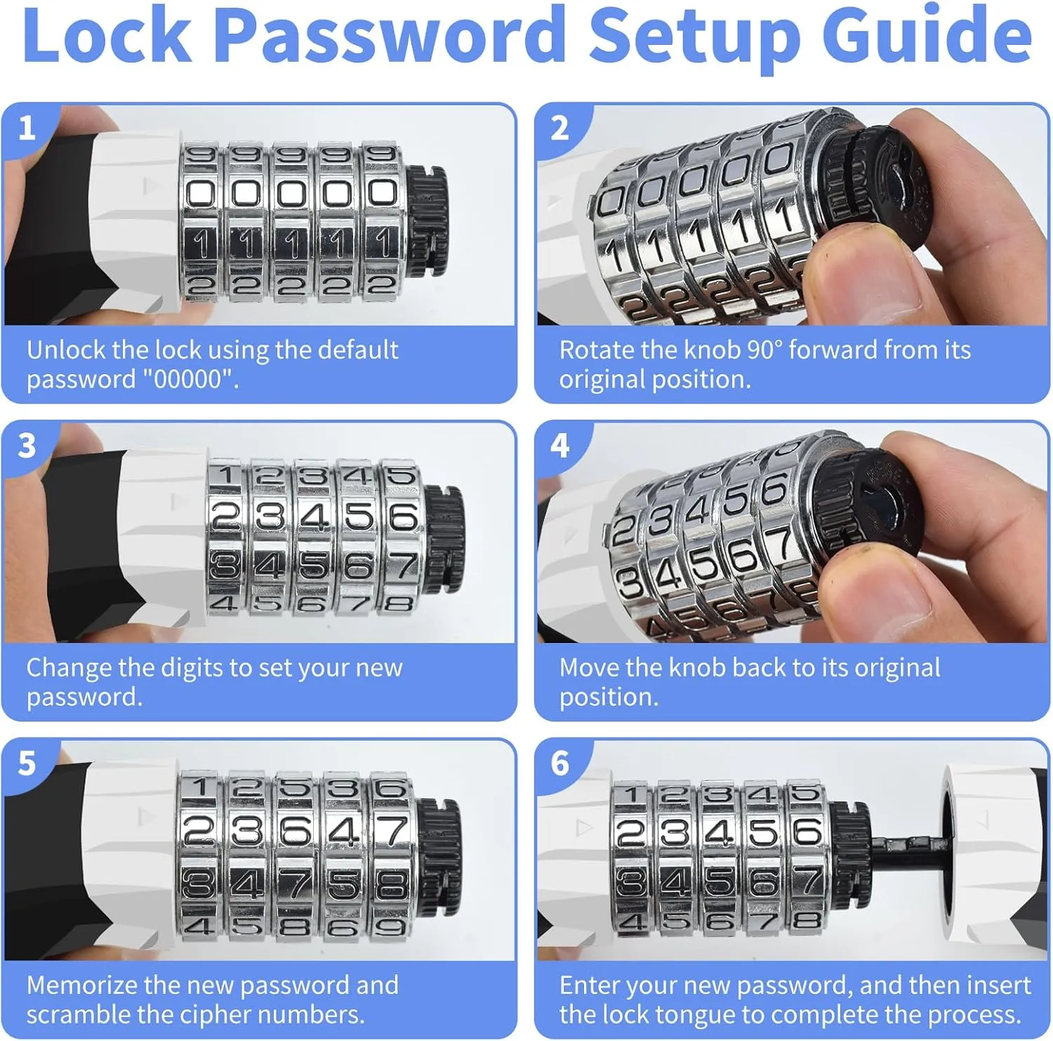 Bike Lock Upgrade Metal Digital Dials 3 ft Long High Security Heavy Duty Anti Theft Bike Chain Lock, 5 Digit Combination Keyless Bicycle Lock for Bike/Electric Scooter/Ebike/Motorcycle