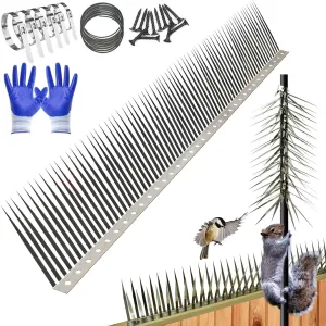 Bird Spikes, Outdoor Squirrel Spikes, Squirrel Baffles for Bird Feeder Poles, Avoid Climbing Garden Fences and Fruit Trees. (120 inches)