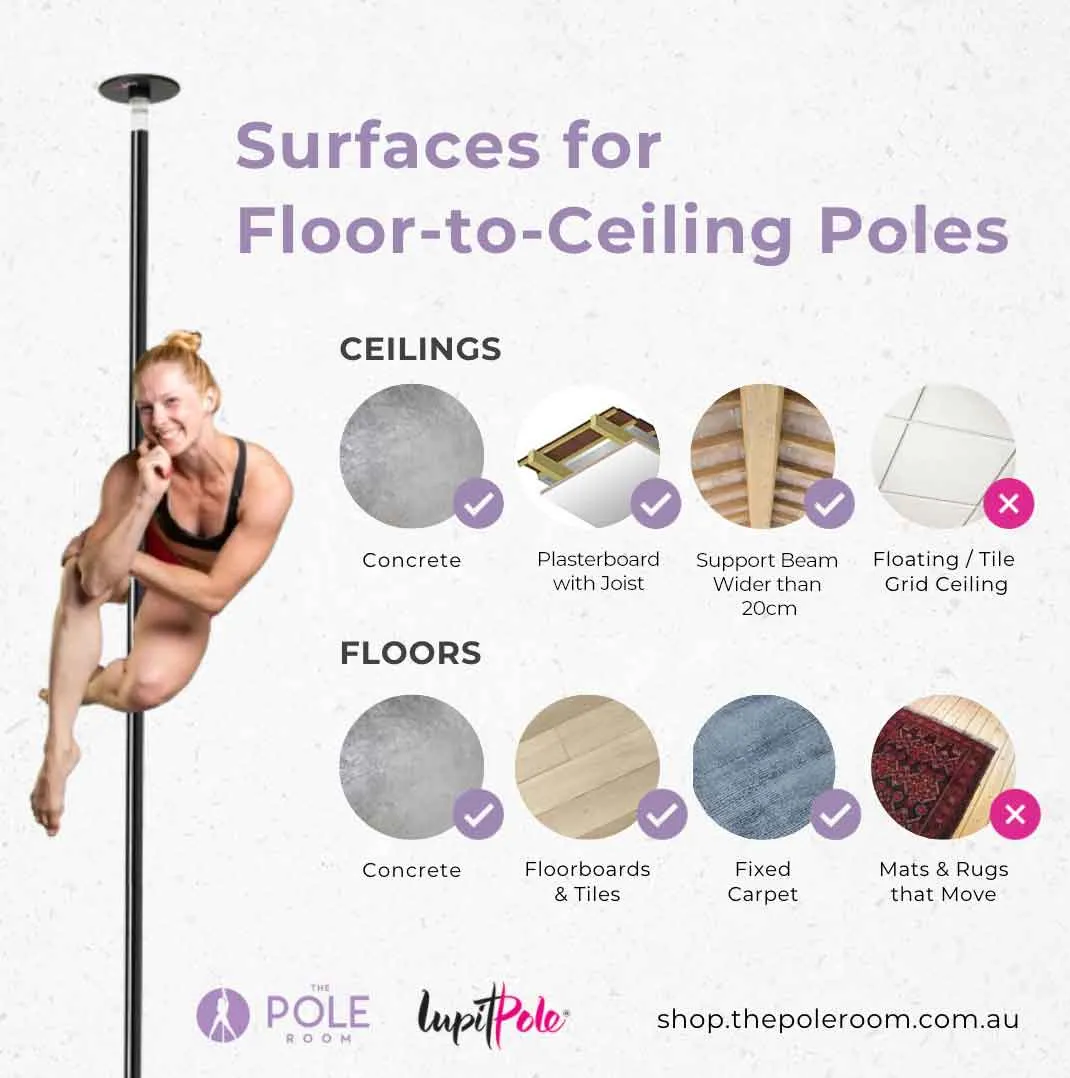 BLACK POWDER COATED | FLOOR TO CEILING I LUPIT POLE