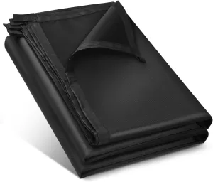 Black Waterproof Tarp Cover for Outdoor: Multi-Purpose Oxford Tarpaulin with Reinforced Webbing Loops for Garden Shed Patio Camping Pool Roof Tent - Durable and Tear Resistant (5ft x 12ft)