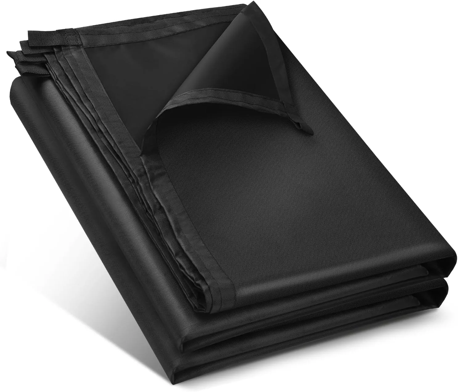 Black Waterproof Tarp Cover for Outdoor: Multi-Purpose Oxford Tarpaulin with Reinforced Webbing Loops for Garden Shed Patio Camping Pool Roof Tent - Durable and Tear Resistant (5ft x 12ft)