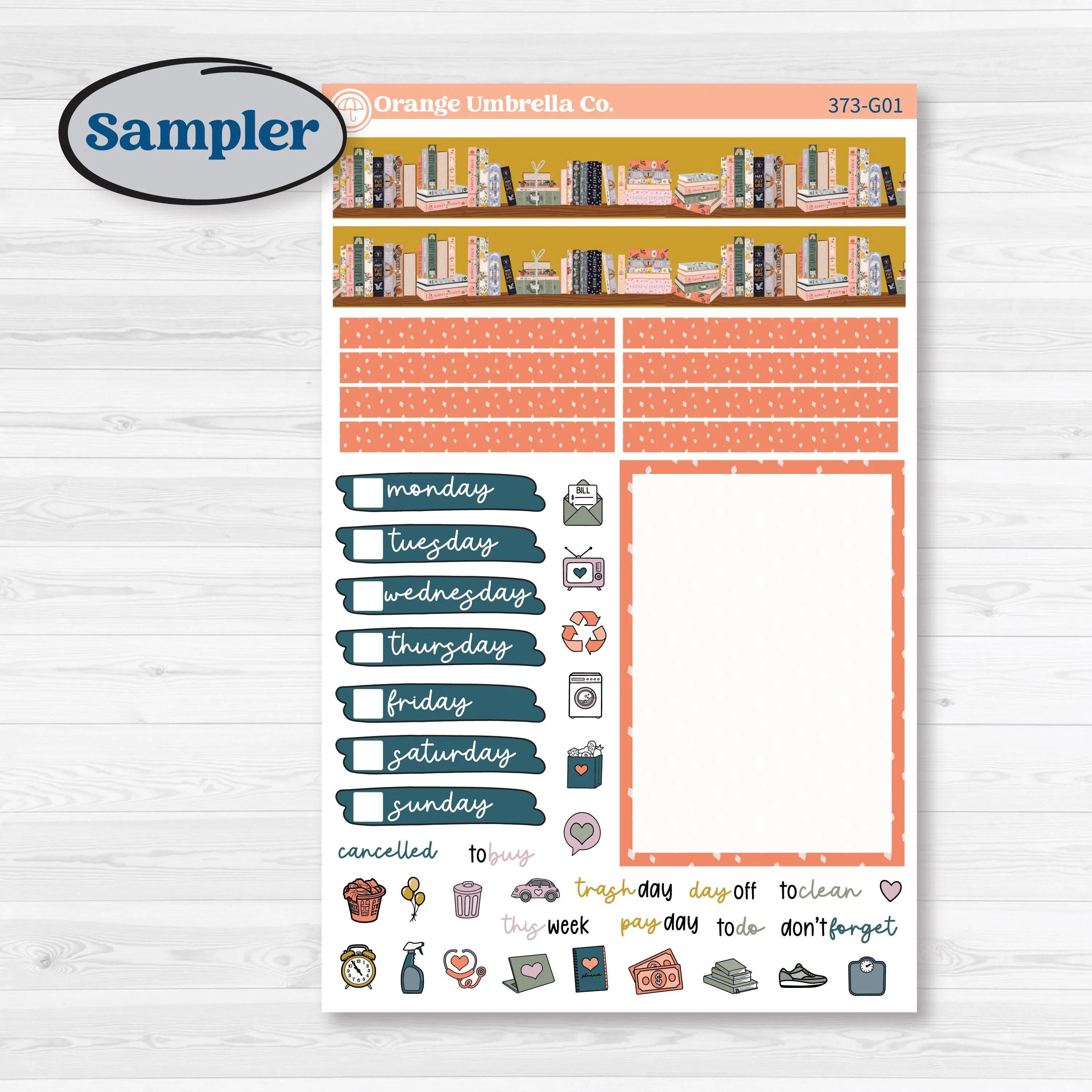 Book Reading Kit | A5 Compact Vertical Planner Kit Stickers for Erin Condren | Turn The Page | KIT-373-G