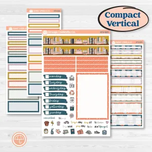Book Reading Kit | A5 Compact Vertical Planner Kit Stickers for Erin Condren | Turn The Page | KIT-373-G
