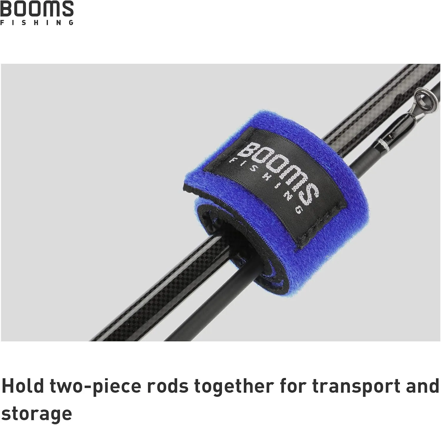 Booms Fishing RS3 Fishing Rod Wrap Pole Straps， Hook & Loop Fishing Rod Belts, Fishing Rod Ties for Casting Rods, Spinning Rods and Fly Rods