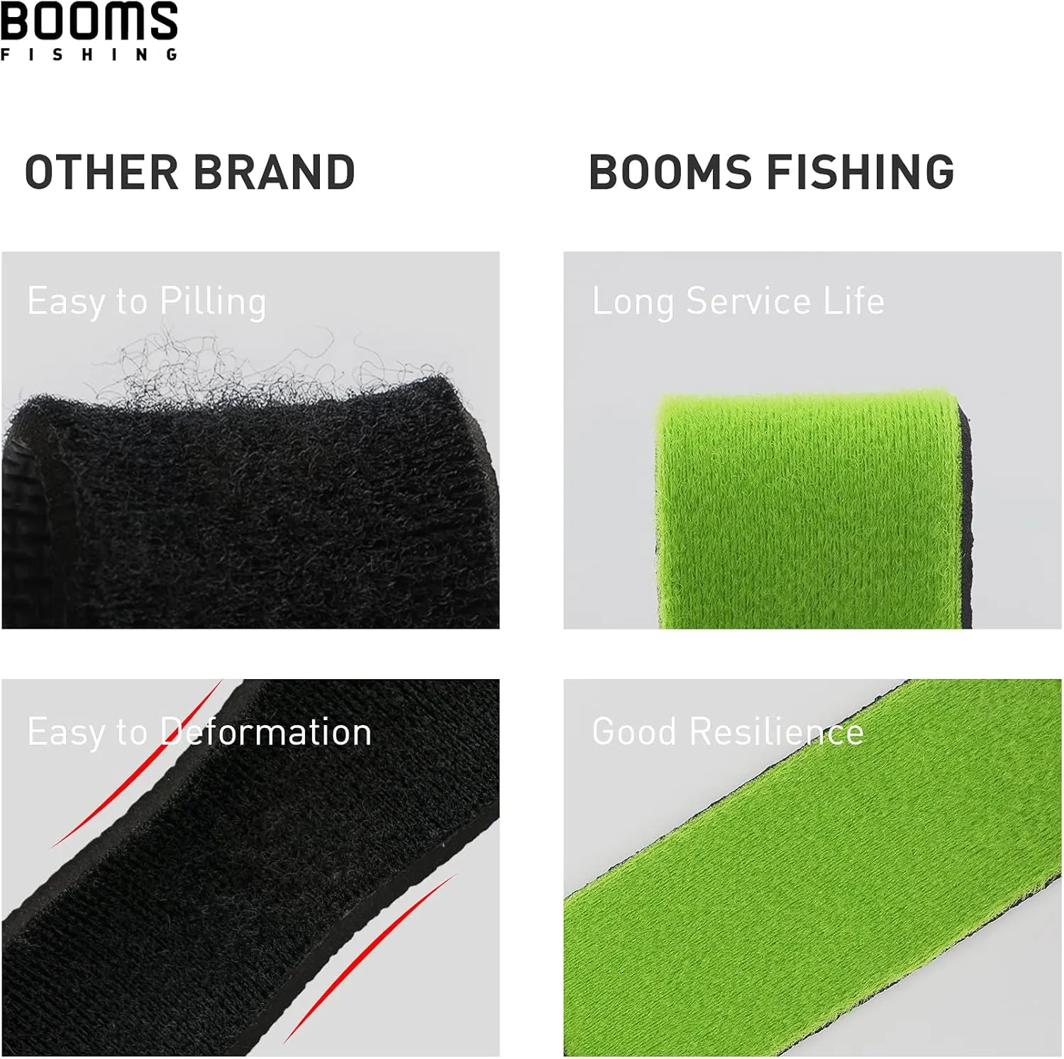 Booms Fishing RS3 Fishing Rod Wrap Pole Straps， Hook & Loop Fishing Rod Belts, Fishing Rod Ties for Casting Rods, Spinning Rods and Fly Rods