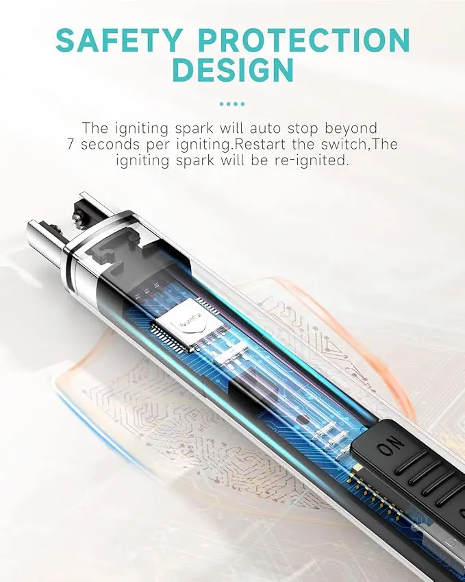 Boonfire Candle Lighter, Electric Rechargeable Arc Lighter with LED Battery Display Portable USB Charging Flame-Less Windproof Lighters for Light Candles Gas Stoves Camping Barbecue(Silver)
