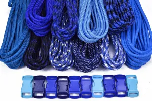 BORED? PARACORD! Paracord Beginner Starter Kit - Blues Combo Kit