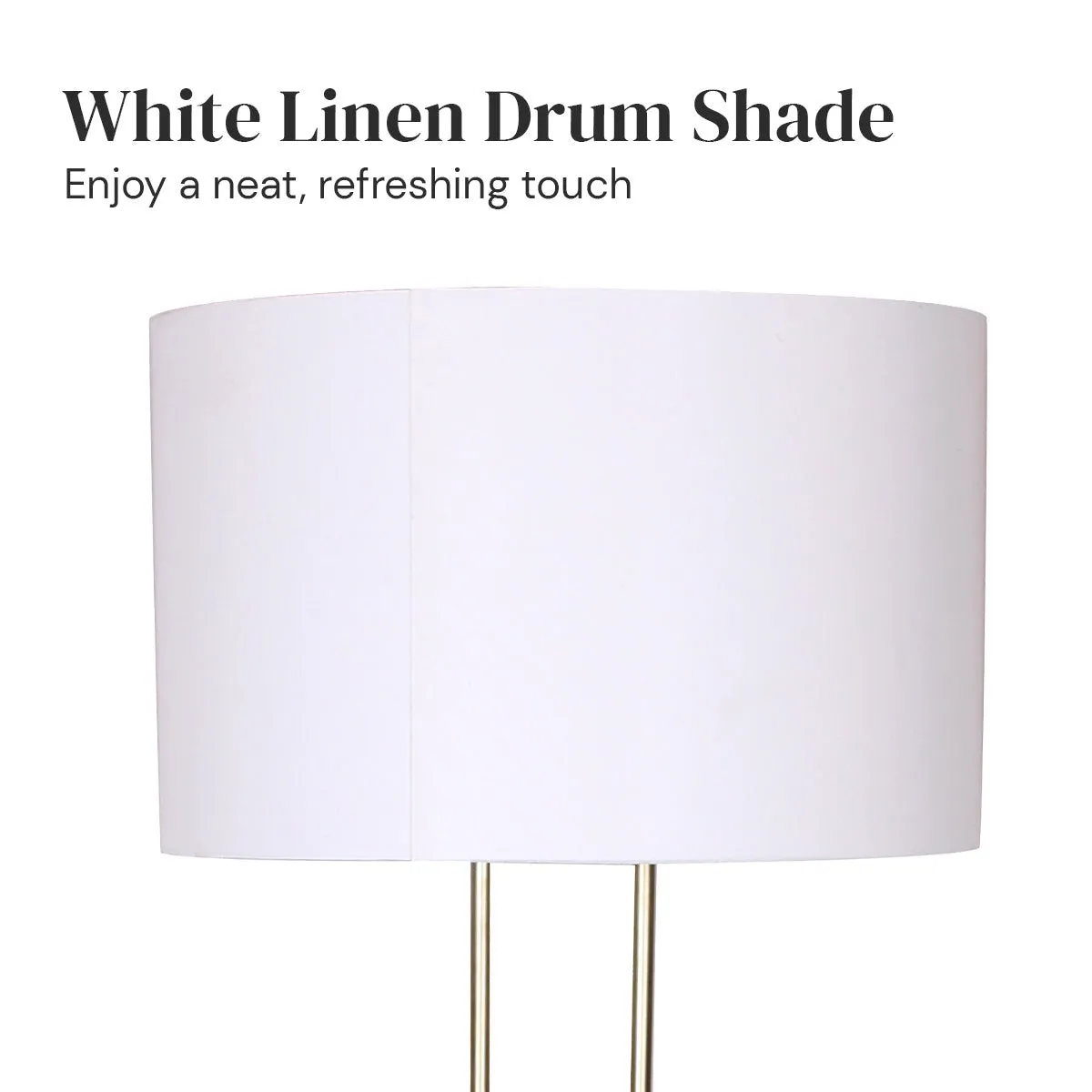 Brushed Gold Height-Adjustable Metal Floor Lamp