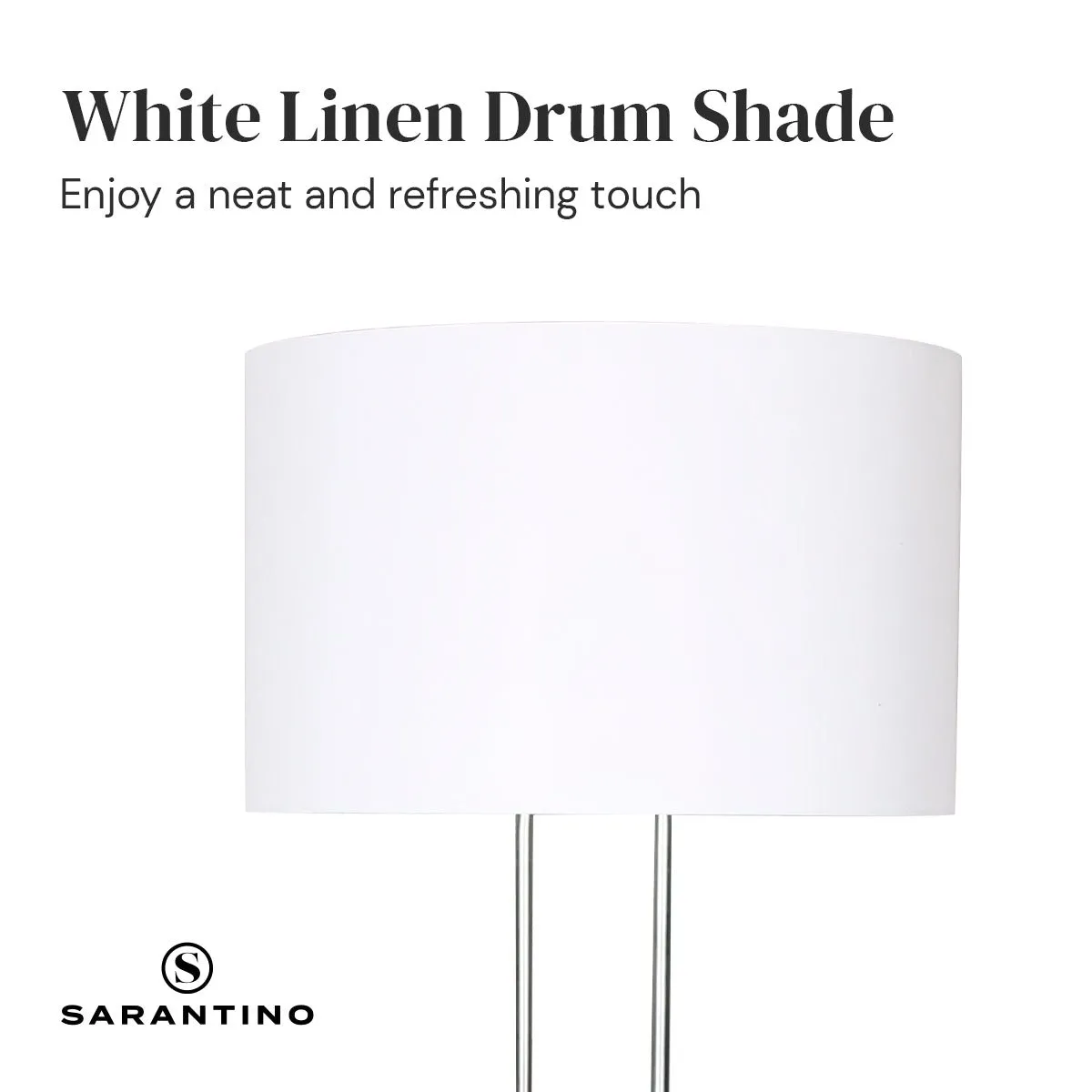 Brushed Nickel Height-Adjustable Metal Floor Lamp