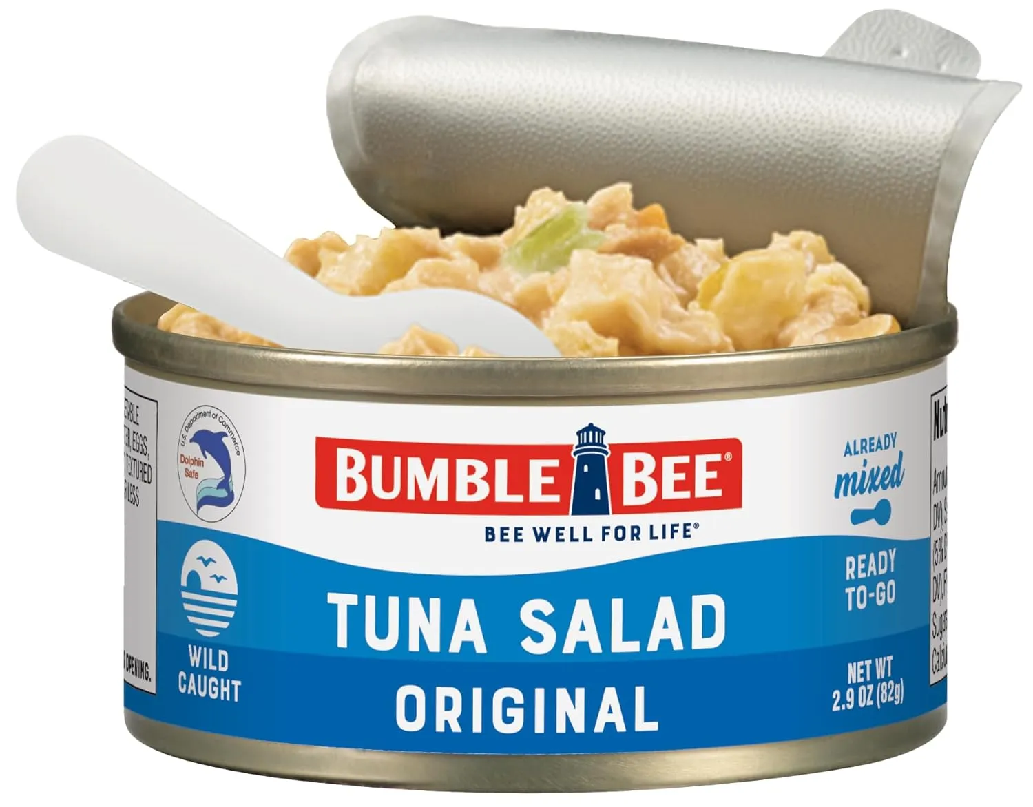 Bumble Bee Lunch On The Run Tuna Salad with Crackers Kit, 8.2 oz (Pack of 4) - Ready to Eat, Includes Crackers, Cookie & Peaches - Wild Caught Tuna - Shelf Stable & Convenient Source of Protein