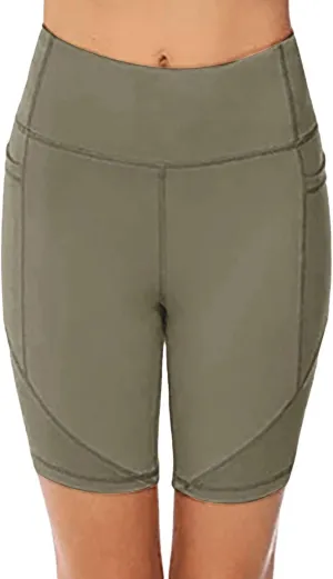 Buttery Soft Shorts Women Butt Lifting Shorts Pockets High Waisted Biker Anti Cellulite Up Gym Yoga Running Sport