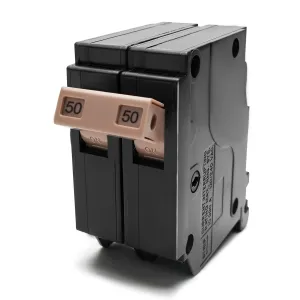 C250 2-Pole 50-Amp Circuit Breaker, Type 3/4-Inch Plug-On Molded Case Circuit Breaker, Thermal Magnetic Protection, 10 KAIC, 120/240V, for Load Centers(5-Years Warranty)