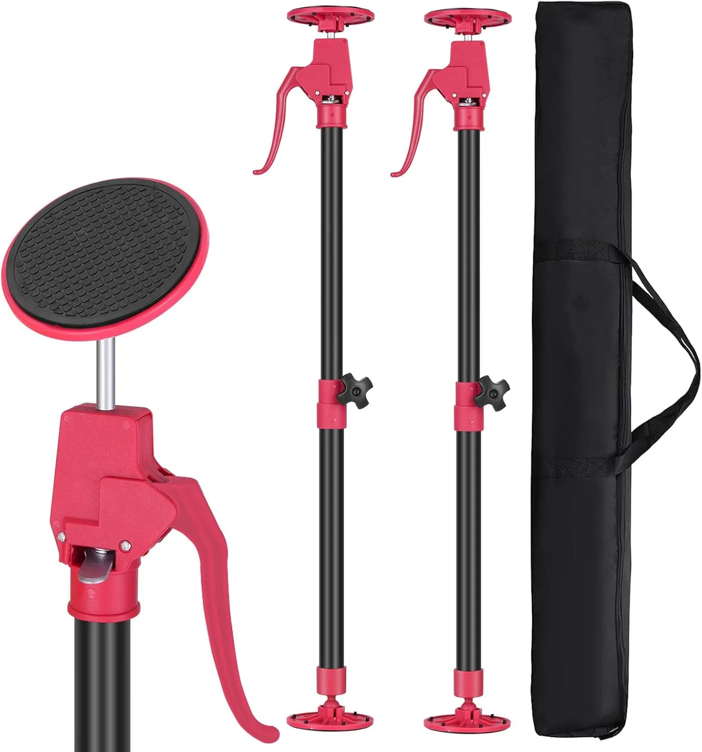 Cabinet Jacks for Installing Cabinets, Adjustable Support Pole 45.3" to 114.2" Premium Steel Support Rod, 3rd Hand Support System for Drywall Jack& Cargo Bars, 265 LB Capacity, 2 PCS