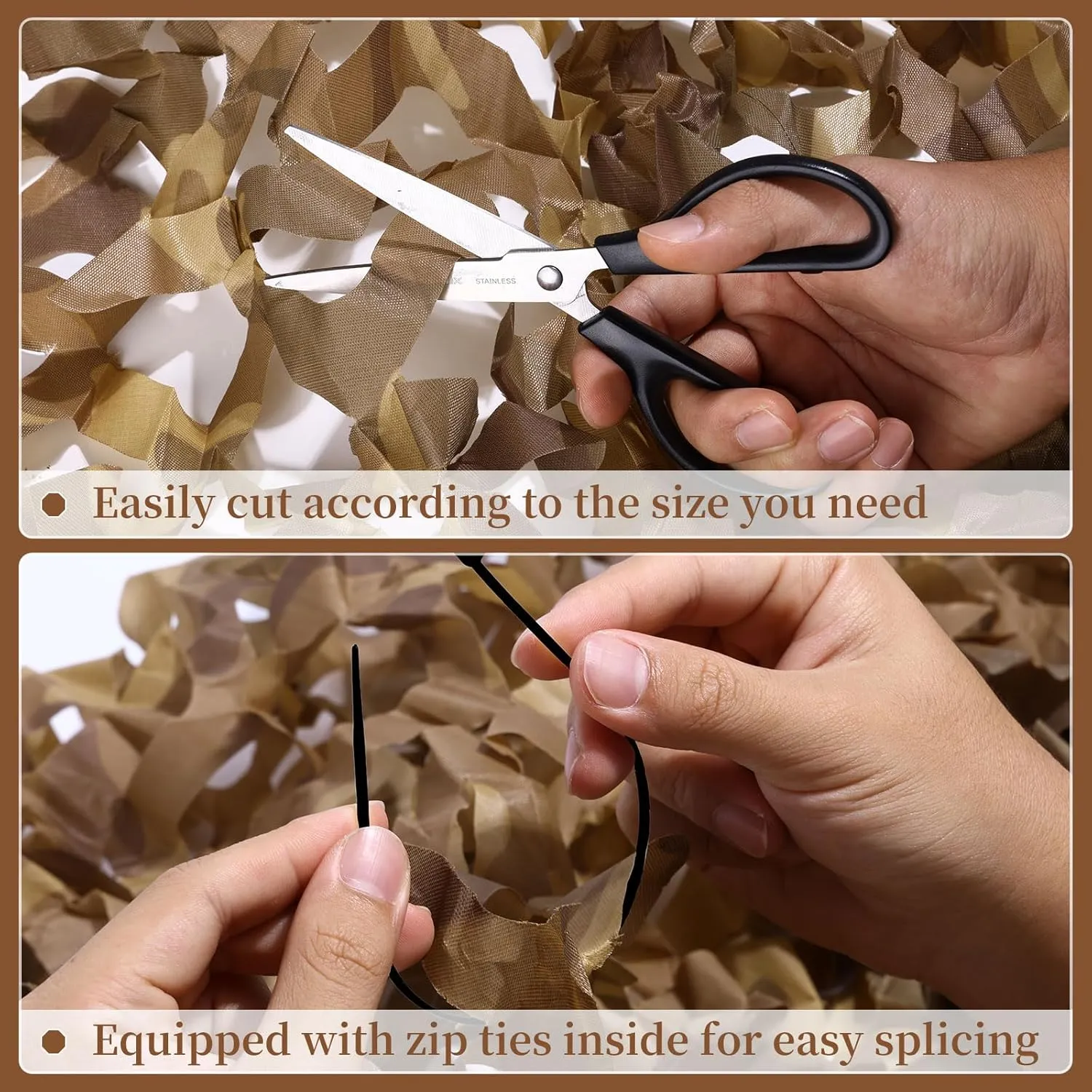 Camo Netting Camouflage Net - Bulk Roll Military Theme Party Decorations Camping Netting Camo net Sunshade Camo Mesh Tarp for Hunting Blind