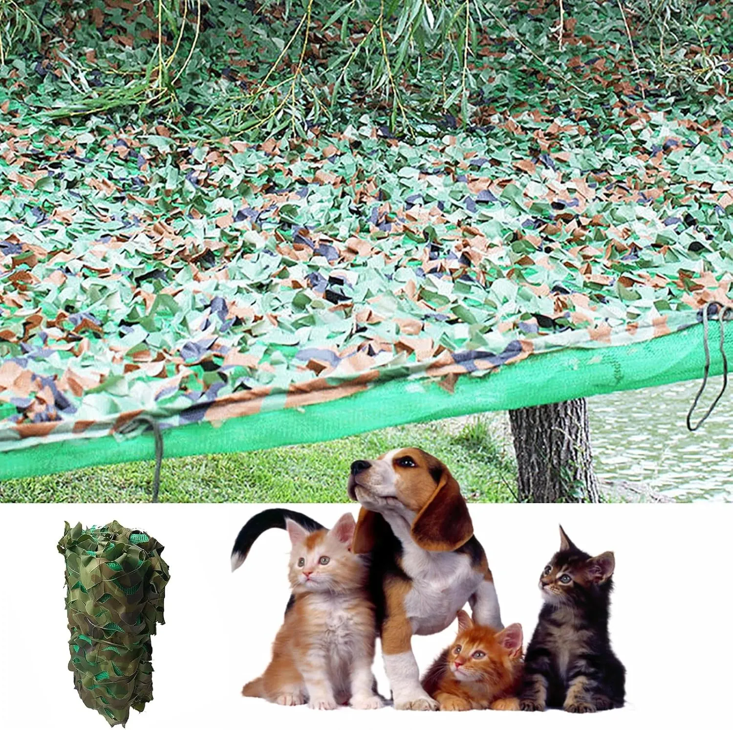 Camo Netting Camouflage Net, Bulk Roll Sunshade Mesh Nets for Hunting Blind Sunshade Car Cover Camping Shooting Fence Canopy Party Decorations(camo tarp/camo Tent/Camp Netting)