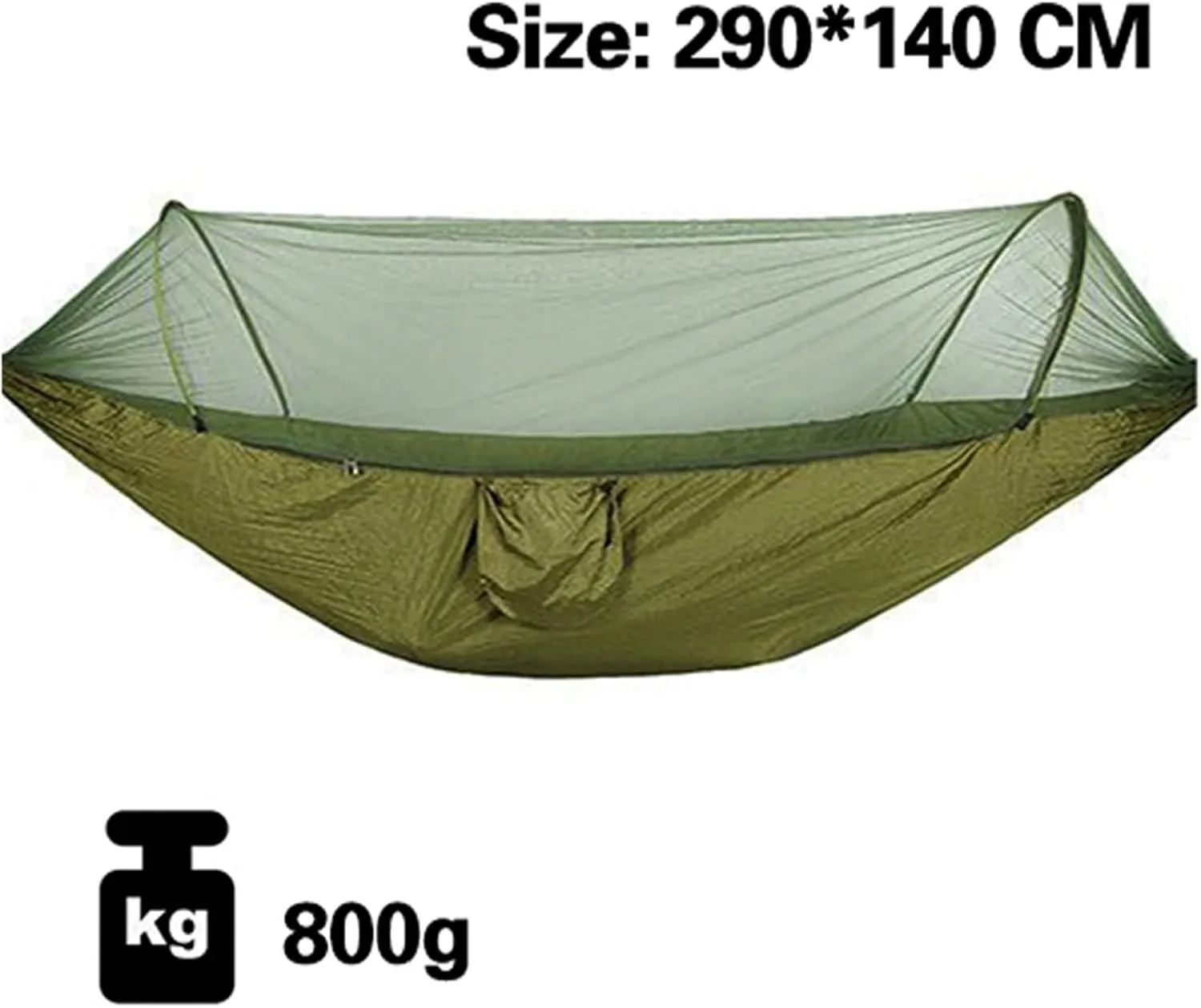 Camp 260x140cm Outdoor Double Camping Hammock with Mosquito Net and Rain Fly Tarp Lightweight Parachute Hammocks Travel Hiking Strong (03)