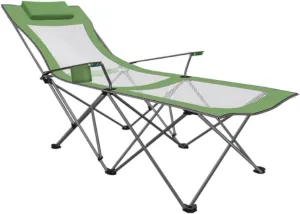 Camping Chair Camp Chair Portable Camping Chair with Footrest Mesh Backrest Folding Reclining Lunch Break Bed Sitting Lying Dual-Purpose Beach Seat s Outdoor Fishing Chair