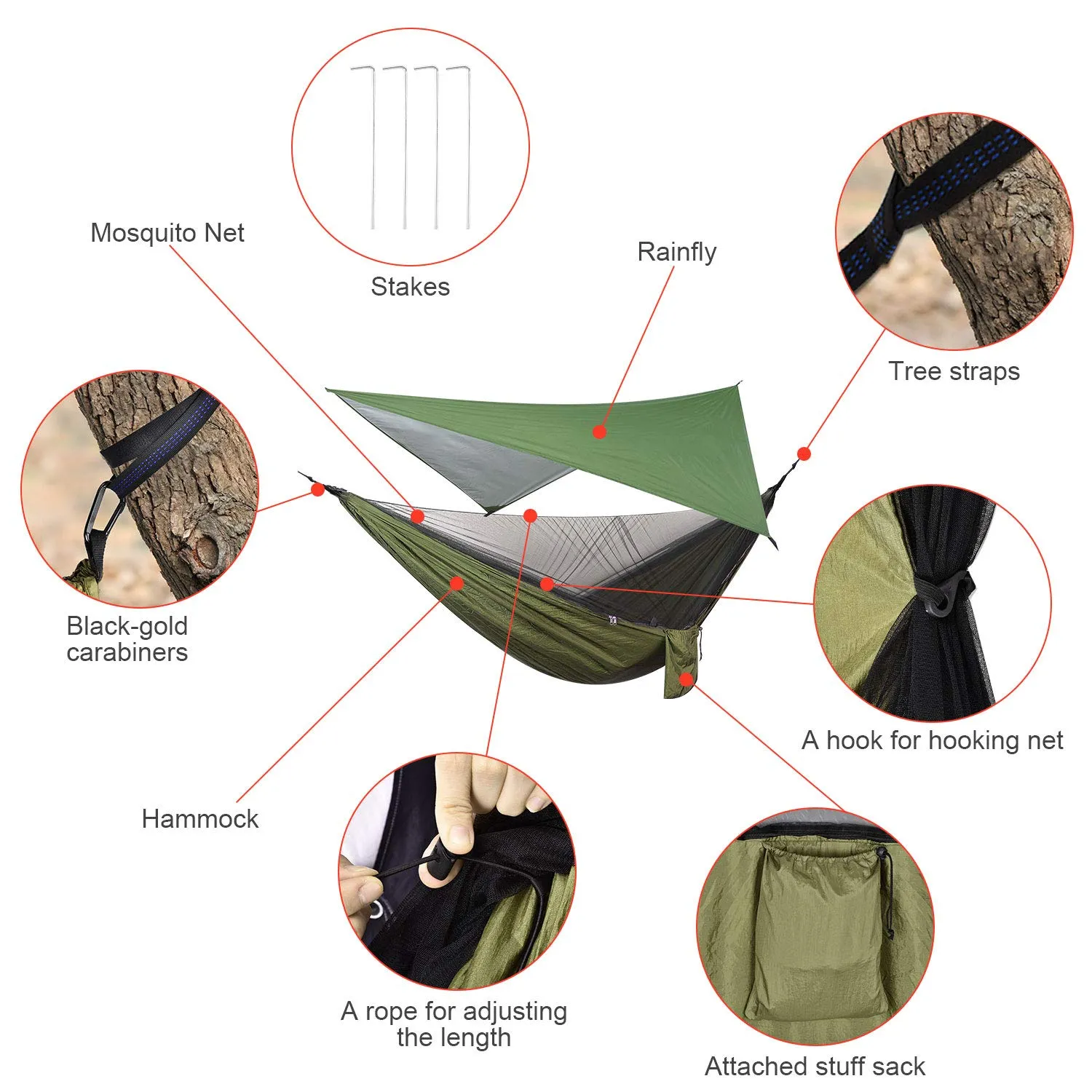 Camping Hammock - Army Green