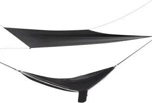 Camping Hammock, Hammocks with Sun Shade Tent and Rain Fly Tarp, Hammock with Built-in Pocket for Backpacking and Travel, 440.9LBS Load-Bearing Capacity (Black, Grey)