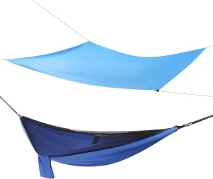 Camping Hammock, Hammocks with Sun Shade Tent and Rain Fly Tarp, Hammock with Built-in Pocket for Backpacking and Travel, 440.9LBS Load-Bearing Capacity (Blue)