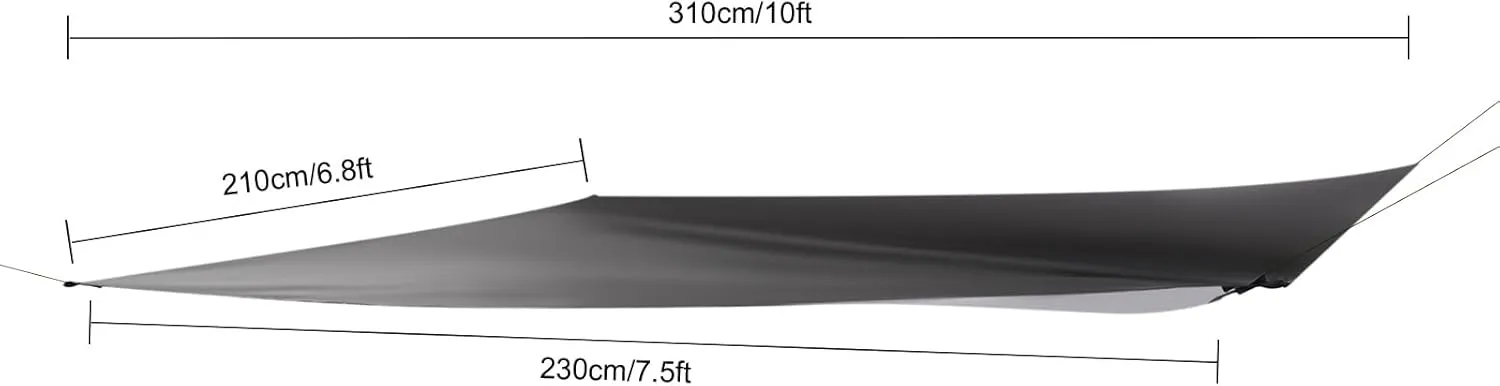 Camping Hammock with Rain Fly Tarp and Net, Portable Single Hammock with Net and Tent Tarp Heavy Duty Tree Strap Hammock Tent for Travel Camping Backpacking Hiking, Max Load: 440.9lbs (Black & Gray)