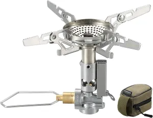 CAMPINGMOON Canister Top Stove Portable Compact Foldable w/Micro Regulator w/4Flex w/igniter XD-2F