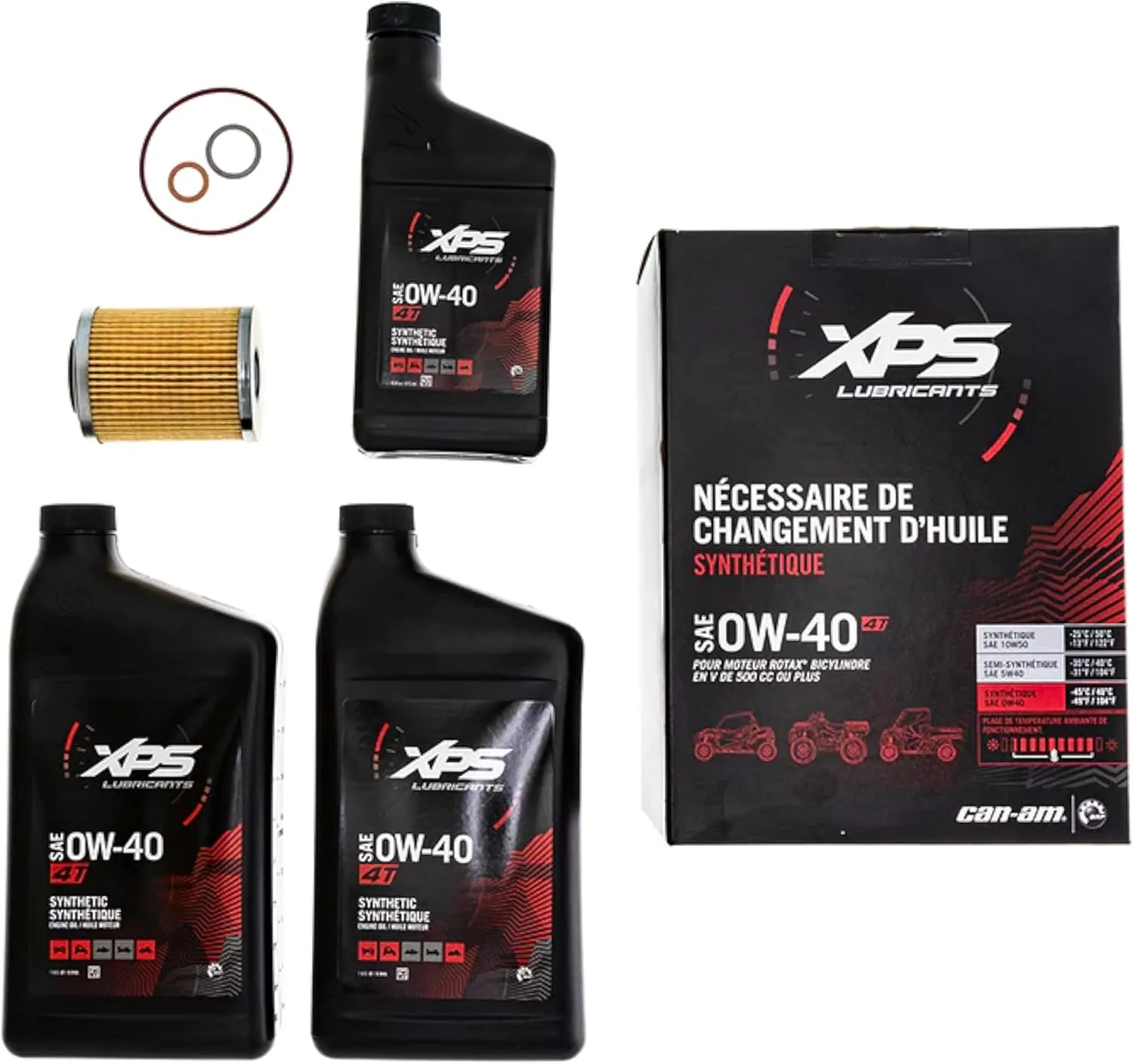 Can-Am New OEM 4T 0W-40 Synthetic Blend Oil Change Kit Rotax 500 V-Twin, 9779259