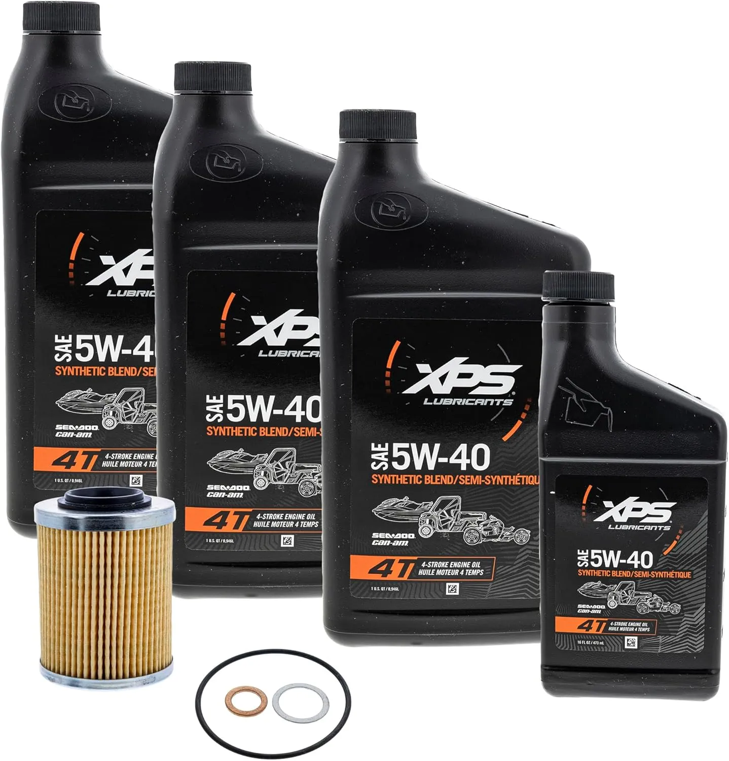 Can-Am Off-Road 4T 5W-40 Synthetic Blend Oil Change Kit for Rotax 450 cc or less