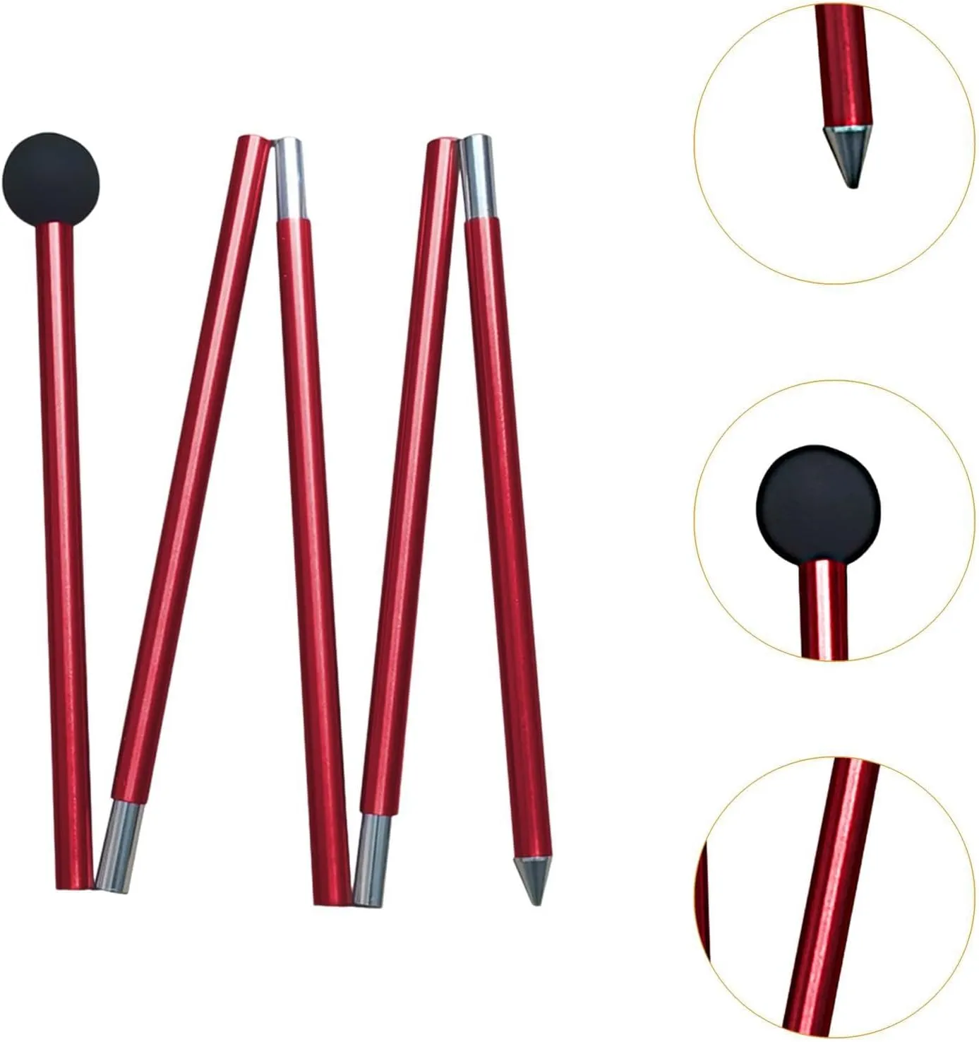 Canopy Rod Tent Pole Gardening Shelter 2M Aluminum Alloy Five Sections Bracket Tent Rod Tarp Pole for Awning Outdoor Beach
