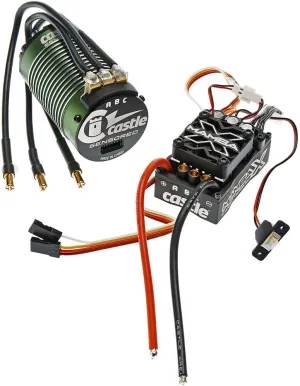 Castle Creations Mamba X, SENSORED, 25.2V WP ESC and 1512-1800KV SENSORED Combo, Black