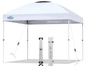 Cecarol S10 Compact, Portable 10x10 Pop Up Canopy, w/Roller Bag, UPF50  Tarp, Frame Optimized for Easy Carry, Trunk Spacing, Light Weight Engaging Fuel Efficiency
