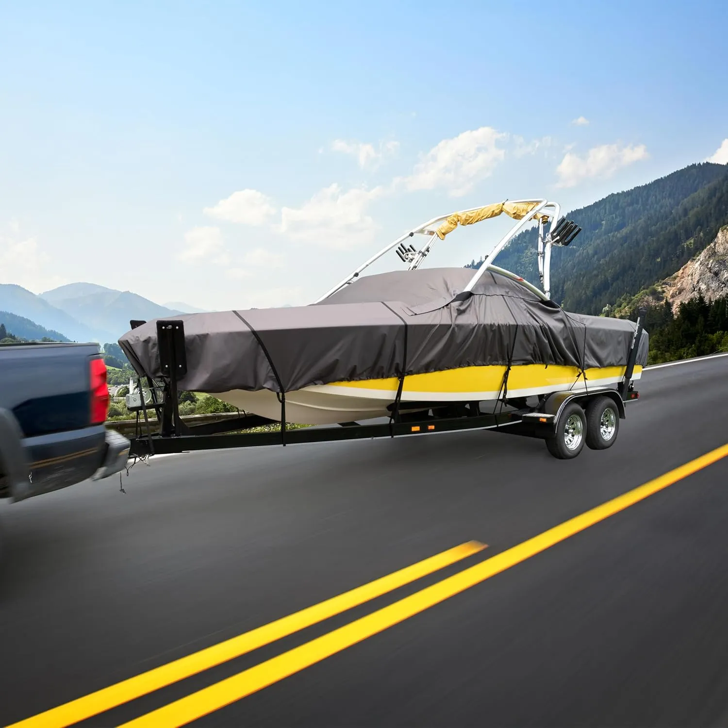 Classic Accessories StormPro Heavy-Duty Ski & Wakeboard Tower Boat Cover, Fits boats 20 - 22 ft long, beam width to 106 in wide