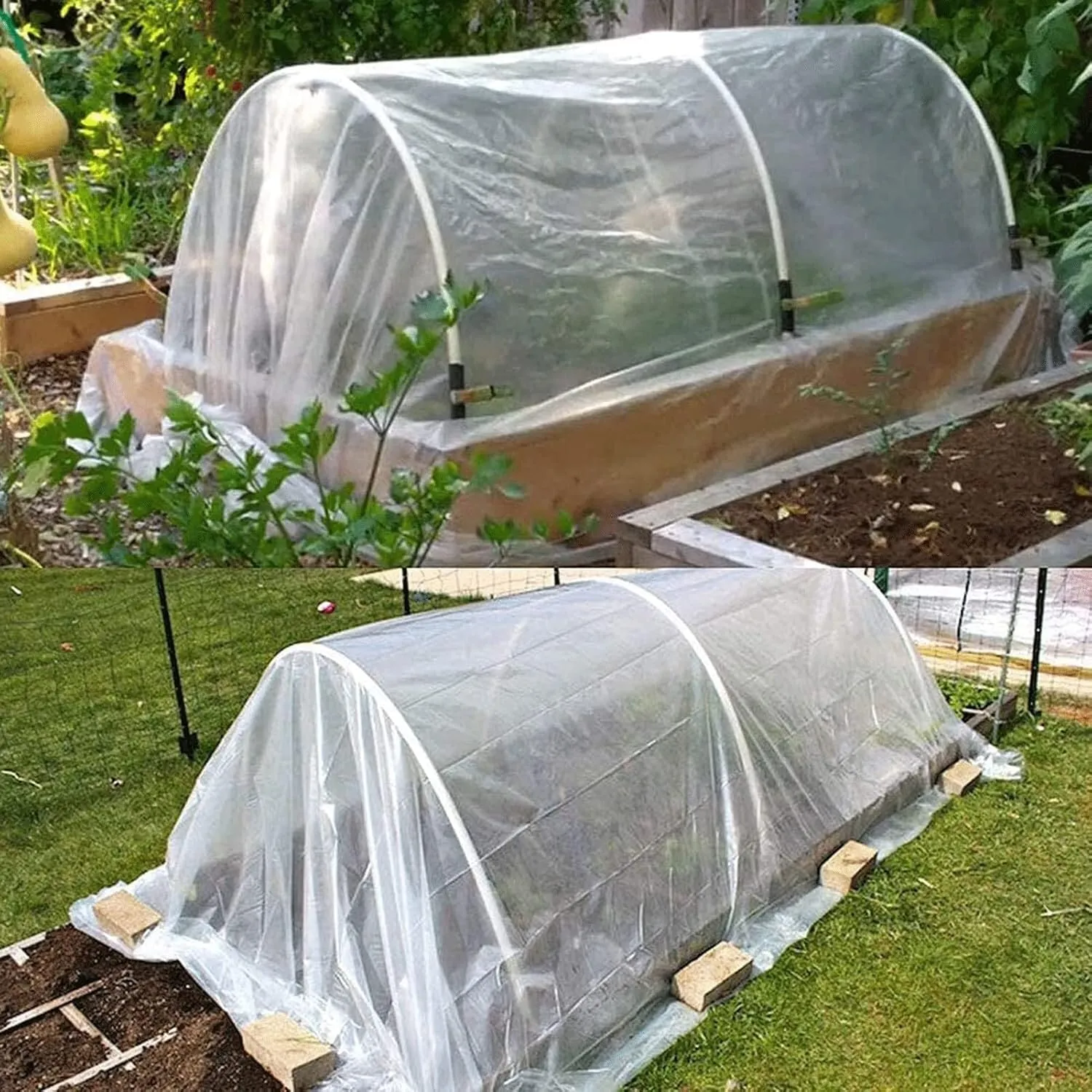 Clear Tarpaulin Sheet with Eyelets Canopies Foldable Heavy Duty Clear Weatherproof Tarp for Greenhouse Garden Canopy Balcony Tent (2x4m)