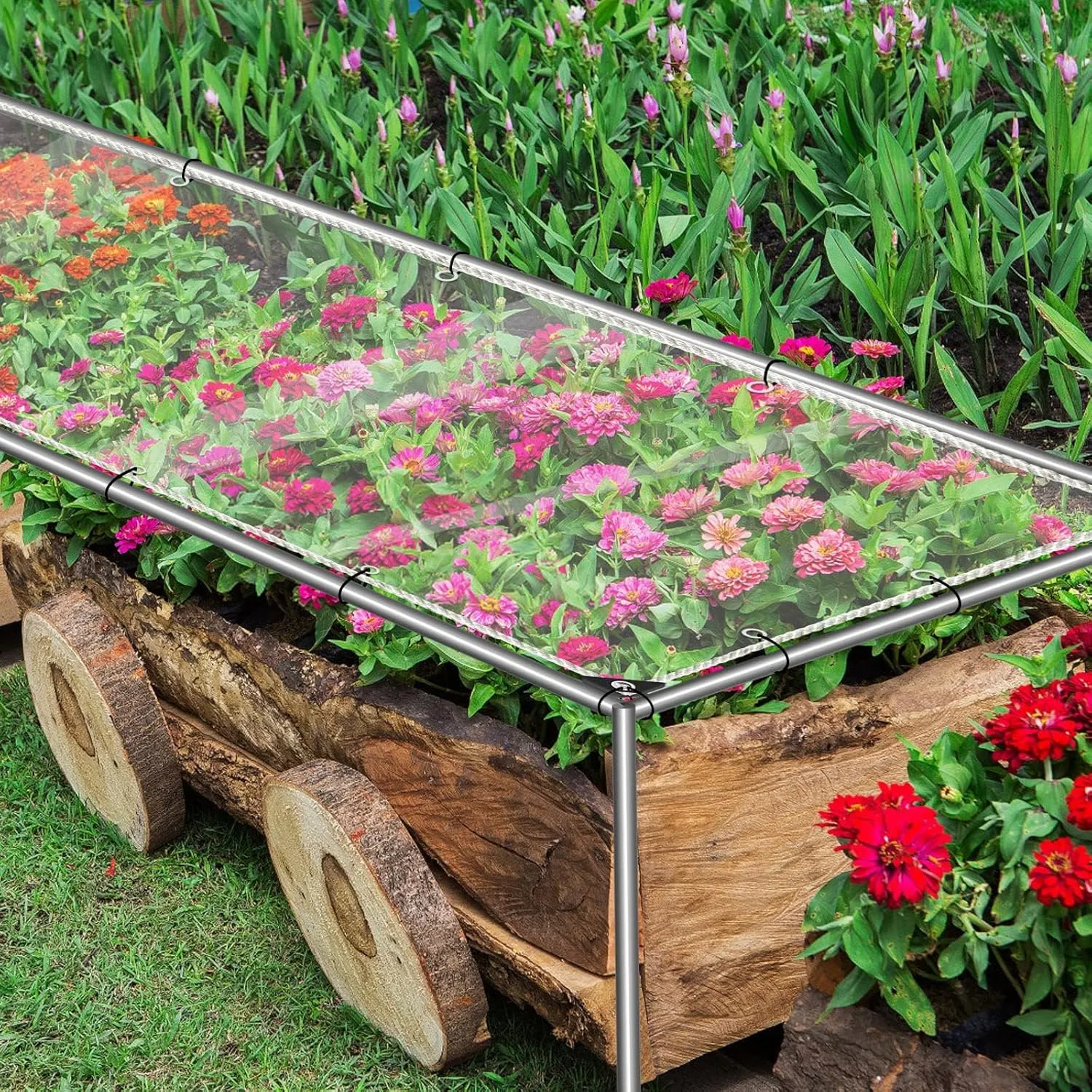 Clear Tarps Heavy Duty Waterproof, Transparent PVC Vinyl Tarpaulin with Grommets, Ropes, Reinforced Edge, Tear-Resistant, Anti-UV for Greenhouse, Patio, Garden, Porch, Pavilion, Outdoor