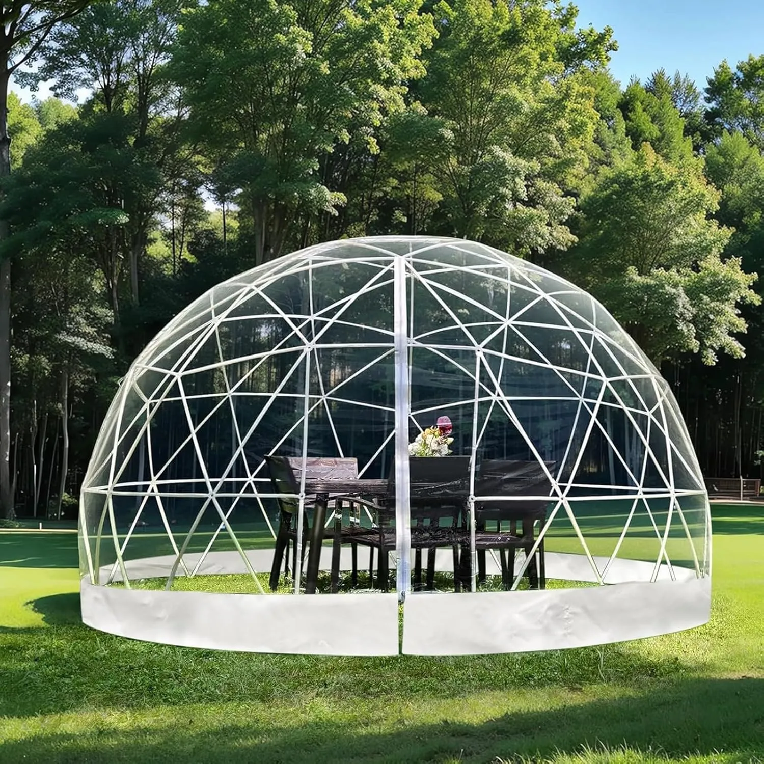 Clear Tent Garden, Outdoor Dome Clear Tent, Camping Screen Houses, with Transparent TPU Cover & Polyester Gauze, Diameter 3.6 M/11.8 Feet, for Theme Restaurants, Camping