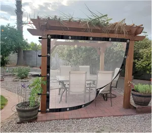 Clear Waterproof Tarp Outdoor Vinyl Curtain with Eyelet Tarpaulin Transparent for PVC Durable, for Outdoor, Garden, Porch, Pergola ( Color : Clear , Size : 1.8x3m/5.9x9.84ft )