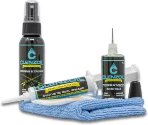 CLENZOIL Marine & Tackle Reel Care Kit - with Fishing Reel Oil & Grease - All-in-One Cleaning Kit - for Freshwater & Saltwater Reels - Fish Reel Maintenance Kit