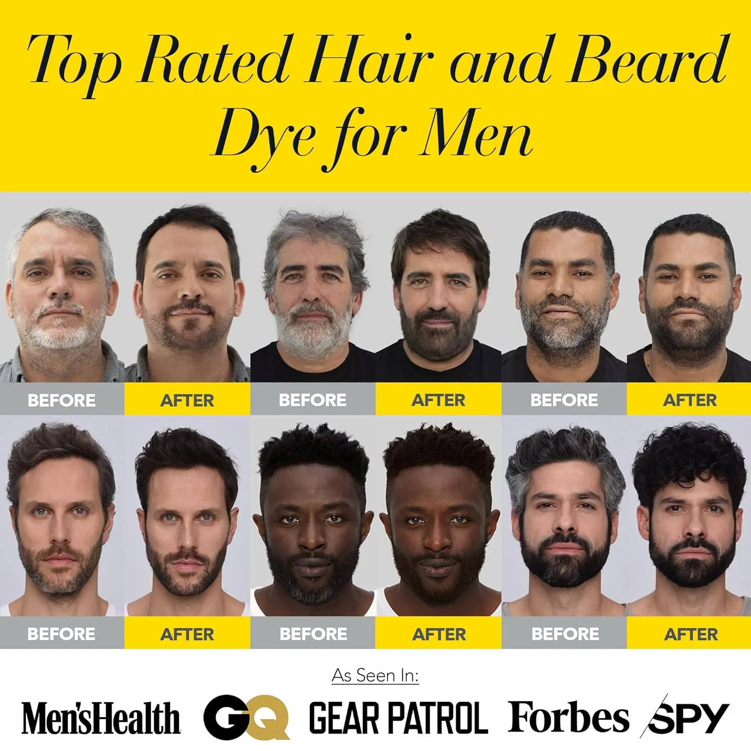 Cleverman Medium Blond All-in-One Reusable Kit for Men's Natural-Looking Gray Coverage - Professional-Quality Hair, Beard & Mustache Color, Ammonia-Free
