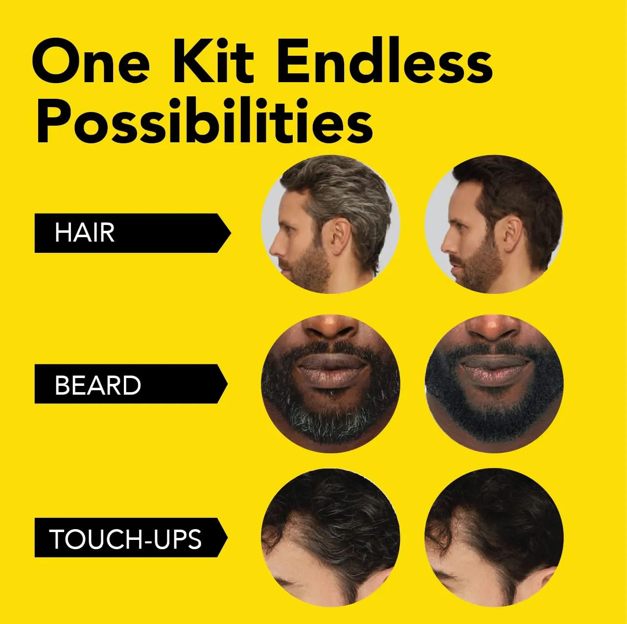 Cleverman Medium Blond All-in-One Reusable Kit for Men's Natural-Looking Gray Coverage - Professional-Quality Hair, Beard & Mustache Color, Ammonia-Free
